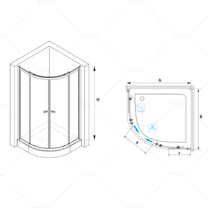 Душевой уголок RGW Classic CL-51 80x80 04095188-11 профиль Хром стекло прозрачное