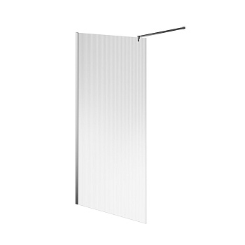 Душевая перегородка CRISTALLO с рифленым стеклом, 100х210, хром