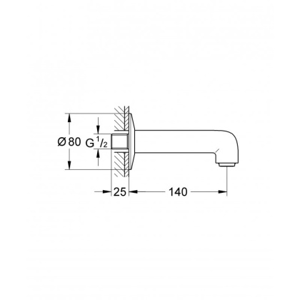 Излив Grohe BauClassic 13258000 хром Излив Grohe BauClassic 13258000 хром