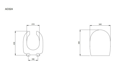 Сидение-крышка для унитаза с отверстием спереди глянцевый белый, A0324-001, шт Сидение-крышка для унитаза с отверстием спереди глянцевый белый, A0324-001, шт