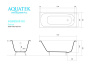 Ванна чугунная эмалированная AQUATEK AQ8850F-00 СИГМА 1500x700 мм в комплекте с 4-мя ножками