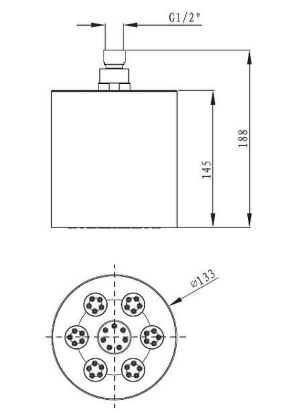 CZR-SPW130-01 Верхний душ, диаметр 130 мм