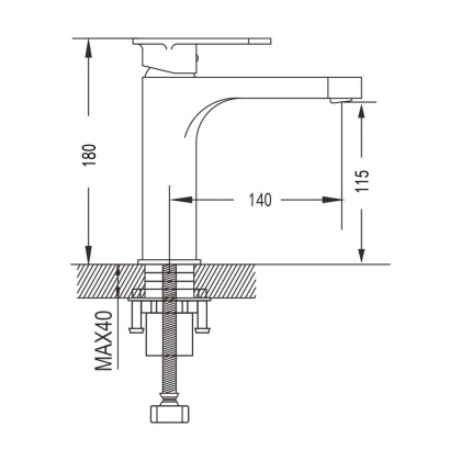 Смеситель для раковины латунь, черный S8701H Смеситель для раковины латунь, черный S8701H