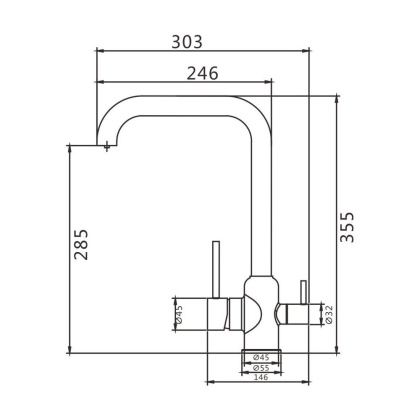 СмесительДля кухниНержавеющая стальСатинS268B