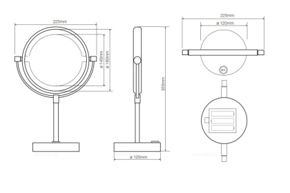 Косметическое зеркало с подсветкой