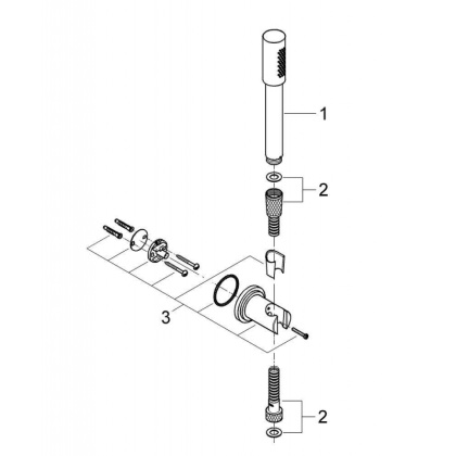 Душевой набор GROHE Sena (ручной душ, настенный держатель, шланг 1500 мм), хром (28348000)