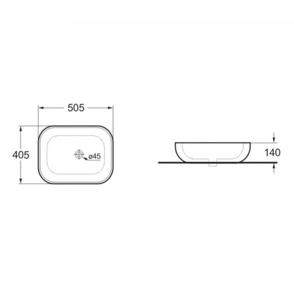 Раковина керамическая Vincea VBS-101MA, 505*405*140, накладная, цвет антрацит матовый Раковина керамическая Vincea VBS-101MA, 505*405*140, накладная, цвет антрацит матовый