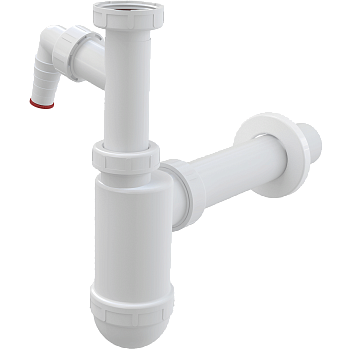 Сифон для умывальника DN40 со штуцером и накидной гайкой 5/4"