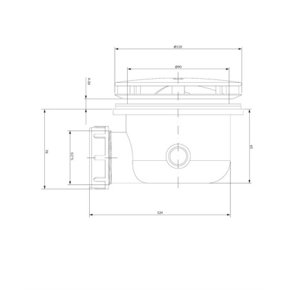 Сифон для душевого поддона OMNIRES CGS ST6590.35N+ST45BP (белый)