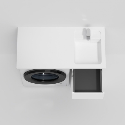 M85AWPR1001WG X-Joy, Раковина над стиральной машиной, литьевой мрамор, правая, 100 см, Белый глянец M85AWPR1001WG X-Joy, Раковина над стиральной машиной, литьевой мрамор, правая, 100 см, Белый глянец