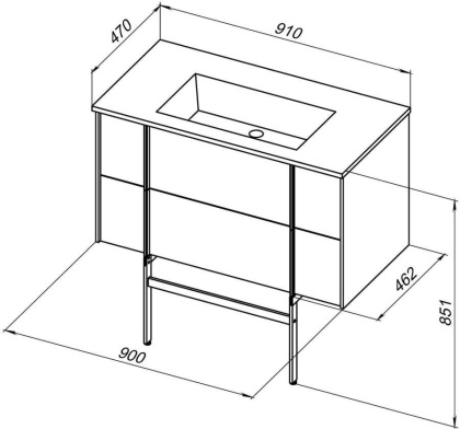 Тумба под раковину Allen Brau Reality 90 1.32006.WM белый матовый