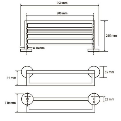 Полка для полотенец Bemeta Omega 104219072, Хром 550 мм