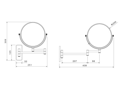 Зеркало косметическое настенное 3х AQUATEK AQ4910CR