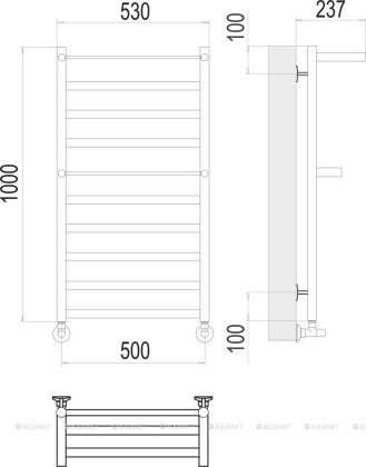 Полотенцесушитель Terminus Хендрикс П10 500х1000