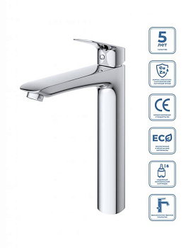 DUE Смеситель для накладной раковины без донного клапана, хром DUE-LMC-CRM-W0