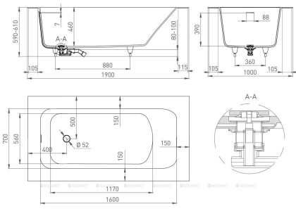 Ванна из искусственного камня ORLANDO VASTA_KIT 190,102114G Ванна из искусственного камня ORLANDO VASTA_KIT 190,102114G