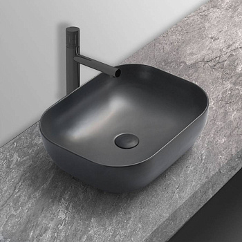 Раковина керамическая Vincea VBS-101MA, 505*405*140, накладная, цвет антрацит матовый Раковина керамическая Vincea VBS-101MA, 505*405*140, накладная, цвет антрацит матовый