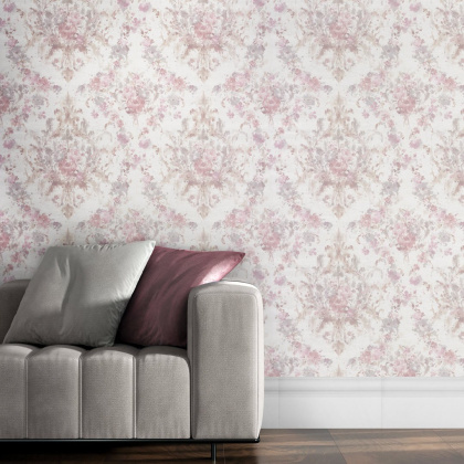 Обои виниловые Эдем мотив, розовый светлый