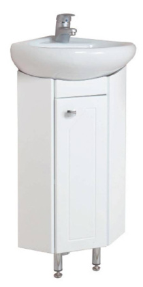 Тумба Onika Малютка 33 напольная, белая, угловая (ум. Радиан 33)