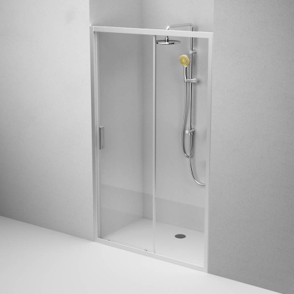 W90G-120-1-195MT Gem Solo Дверь душевая 120х195, стекло прозрачное, профиль матовый Хром