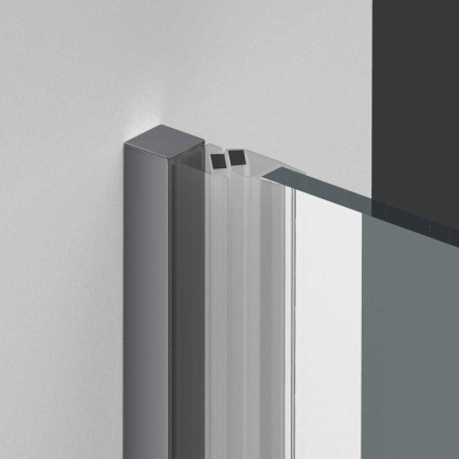 Душевая дверь Alpha VDP-3AL600CLGM, вороненая сталь, стекло прозрачное