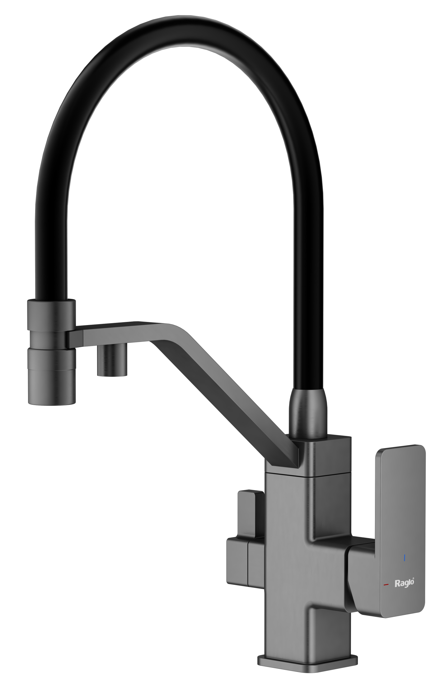Смеситель Raglo для кухни со съемным гибким изливом, с магнитным фиксатором излива, с подключением фильтра питьевой воды R85.62.09