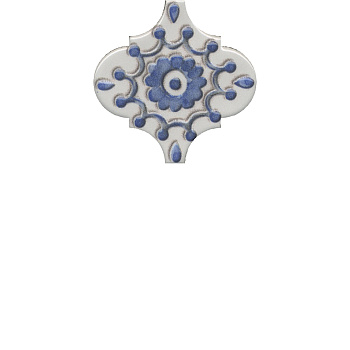 Декор VT\A321\65000 Арабески Майолика белый/синий/голубой (6,5см*6,5см*7мм) (26шт/0,11м2) орнамент, шт