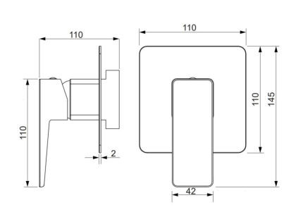 Смеситель для душа скрытого монтажа OMNIRES PARMA PM7445BL (черный BLM)