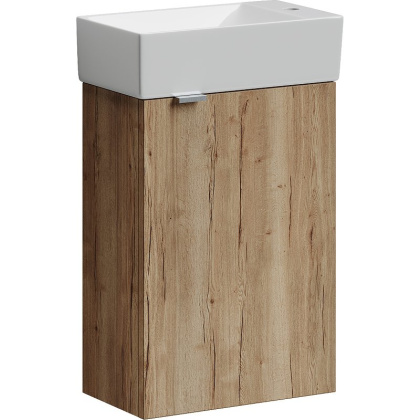 Тумба подвесная SANCOS Mini 355х205х500, с распашной дверцей, внутри 1 полка, дуб галифакс натуральный , арт.MN35EGR