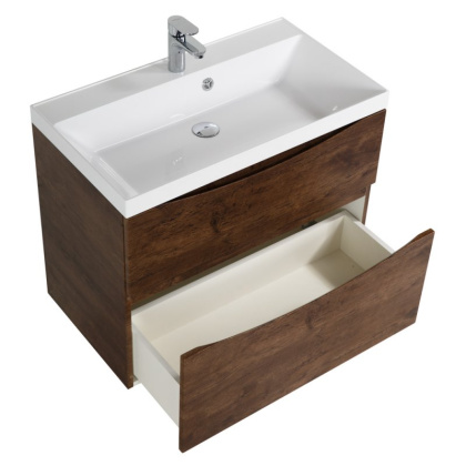 Тумба с раковиной подвесная BelBagno MARINO-H60 80 Rovere Nature, раковина белая Тумба с раковиной подвесная BelBagno MARINO-H60 80 Rovere Nature, раковина белая