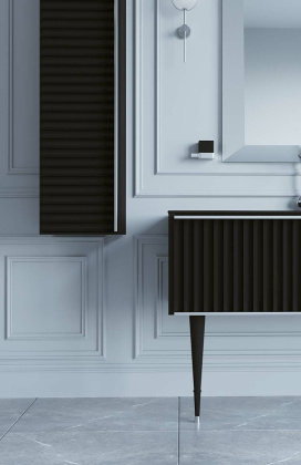 Пенал Canale черный+хром без ножек_Комплект 846-BCR Boheme