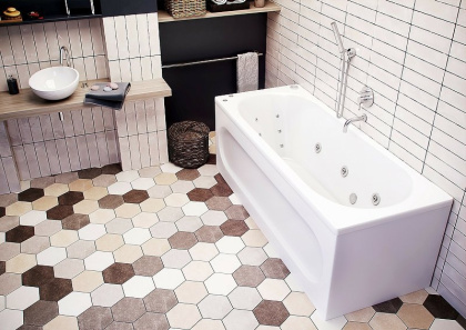 Ванна  Оберон 160 пустая с фр.экр.(слив справа)