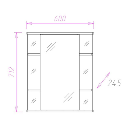 Шкаф-зеркало Onika Глория 55 белый, универсальный
