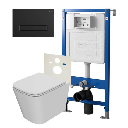 Сет: Система инсталляции Point Элемент для подвесного унитаза PN45120 + Клавиша смыва для инсталляции Point Меркурий, черная матовая, PN44831BM + Унитаз подвесной Point Ника безободковый, сиденье микролифт PN41081 Сет: Система инсталляции Point Элемент для подвесного унитаза PN45120 + Клавиша смыва для инсталляции Point Меркурий, черная матовая, PN44831BM + Унитаз подвесной Point Ника безободковый, сиденье микролифт PN41081