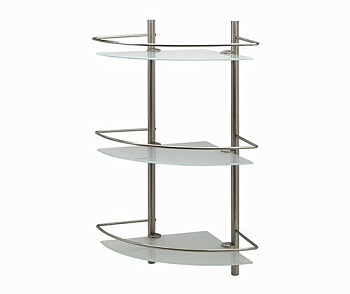 Полка стеклянная тройная, 30,5х61х30,5 см, хром, K-3733