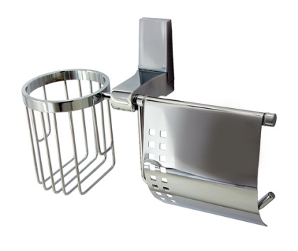 Держатель туалетной бумаги и освежителя Lopau, 26,5х19,5х12 см, хром, K-6059