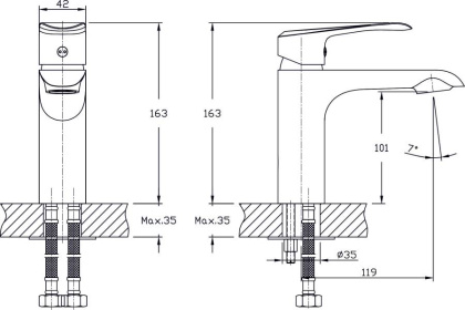 Смеситель для умывальника RUSH Gozo (GZ3735-11) Смеситель для умывальника RUSH Gozo (GZ3735-11)