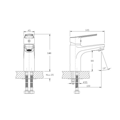 Смеситель для умывальника RUSH Balearic (BA3935-11) Смеситель для умывальника RUSH Balearic (BA3935-11)