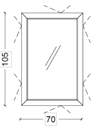 Зеркало Dolce Светлое золото 105x70см 567-Light Gold Boheme