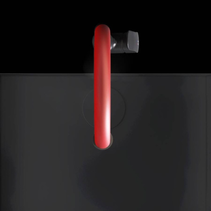 F8007828 Like, смеситель для кухни с каналом для питьевой воды и гибким изливом, черн., красный изли