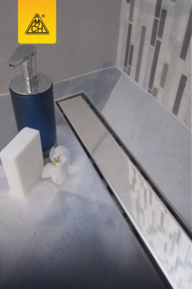 Душевой лоток 35 см Creto Uni CRE-350 UH с решеткой, хром