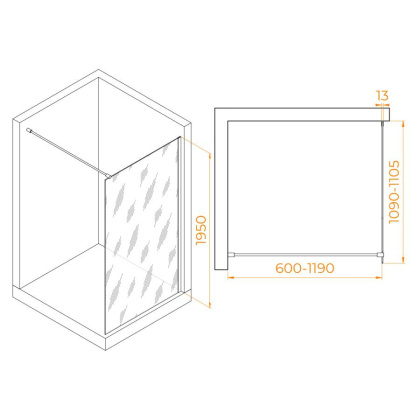 Душевая перегородка RGW WA-010G, RGW 351001011-16