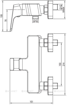 Смеситель для душа Aquanet Gotic AF440-30С Смеситель для душа Aquanet Gotic AF440-30С