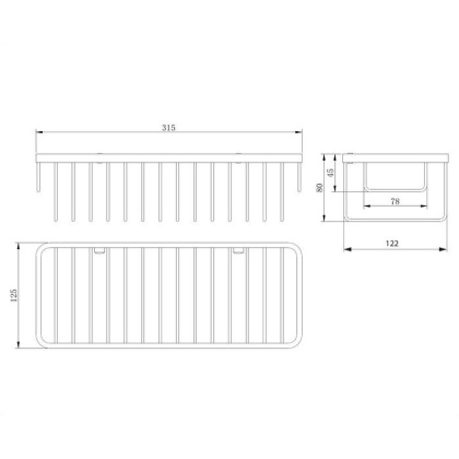 Полка-корзинка для душа OMNIRES 31,5 см UN3629CR (хром)