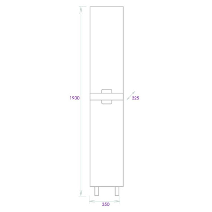 Пенал Onika Харпер 35 напольный, белый/кастелло, универсальный