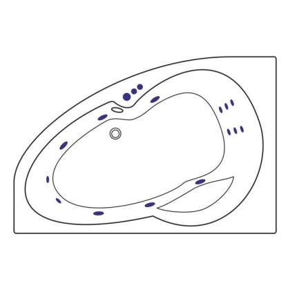 Ванна EXCELLENT Newa 160x95 (левая) "SMART" (хром)