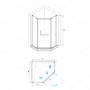Душевой уголок RGW Passage PA-81 80x80 01088188-21 профиль Хром стекло матовое-сатинат
