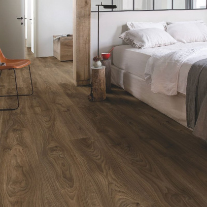 Виниловый ламинат Quick-Step Дуб коттедж тёмно-коричневый BACL40027 (9шт/2,105м2) 1251*187*4,5, м2