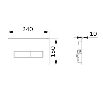 I110338 ErgoFit М, клавиша для инсталляции пластик, черный матовый