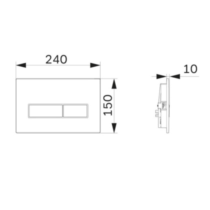 I110338 ErgoFit М, клавиша для инсталляции пластик, черный матовый